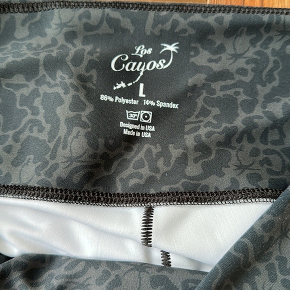 Los Cayos Apparel palmmap pattern leggings. Size large. Made in USA - Picture 4 of 6